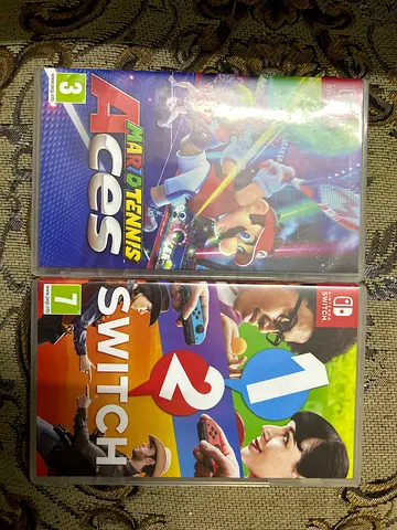 Two Nintendo Switch games — Mario Tennis Aces + 1-2-Switch (used)