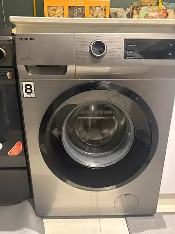 Toshiba front load washing machine - 8kg, silver