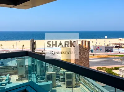3-bedroom apartment with living room + maid's room with full sea view in Corniche Tower - Ajman