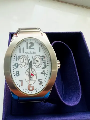 Aqua Master men's stainless steel chronograph watch - good working condition Swiss made never used