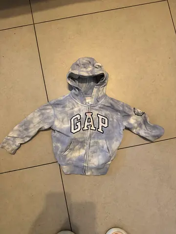 GAP toddler hoodie, 1-2 years, light wear, tie-dye blue