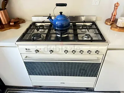 Smeg Cream Top Gas & Electric Oven 90cm