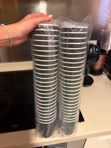Pack of Black Disposable Paper Cups (approx. 80 cups) - New