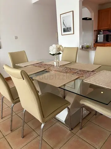 Modern glass dining table