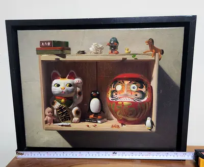 Original Fine Art Oil Painting by Samuel Hung – Family of Trinkets (2011)