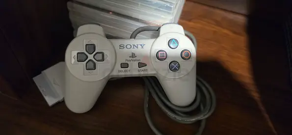 Wired Sony PlayStation Grey Controller - Good Condition