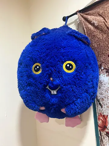 Large Blue Plush Monster Stuffed Toy - Very Soft, Good Condition