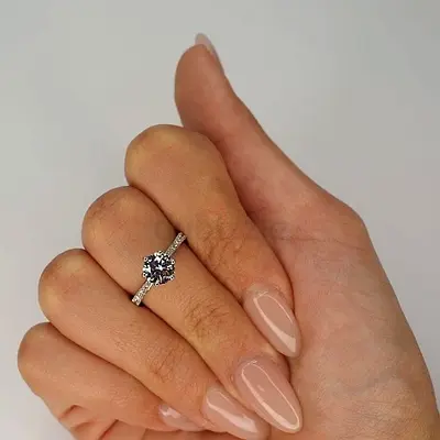 Natural Round Diamond Ring 1CT GIA