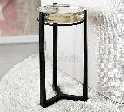 Pottery Barn Glass Top Side Table