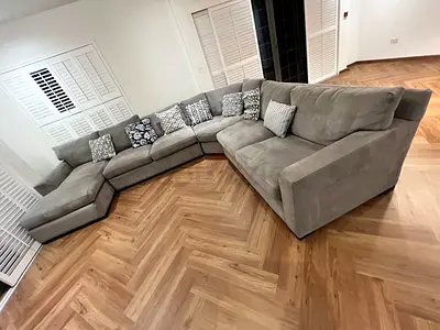 Crate&barrel axis feather filled U Shape sofa