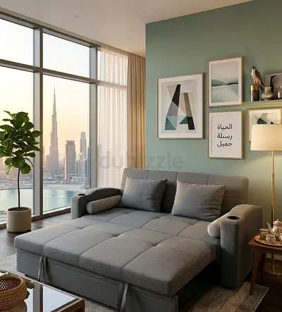 Gray Convertible Sofa Bed - Modern 3-Seater with Chaise