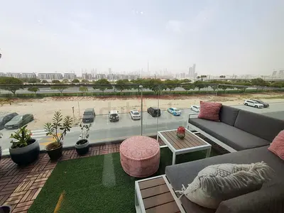 Outdoor L-shaped Sofa Set with Coffee Tables and Pouf - Balcony Ready