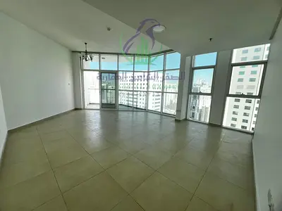 Three Bedroom Apartment for Annual Rent in Al Taawun Sharjah with Modern Tower Panoramic Views Balcony Built-in Wardrobes Laundry and Maid’s Room Park