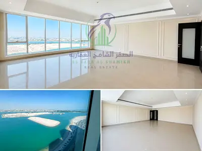 Three bedroom apartment for annual rent in Al Mamzar Sharjah full sea view facing Al Mamzar free air conditioning free gym and swimming pool free park