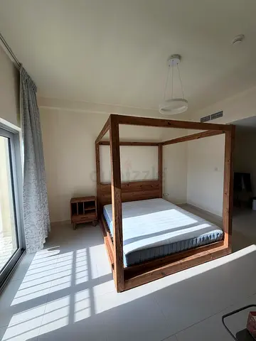 Solid Wood Double Bed with Headboard, Side Table and mattress