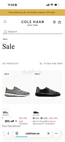Cole Haan shop voucher worth aed 544 selling aed 400