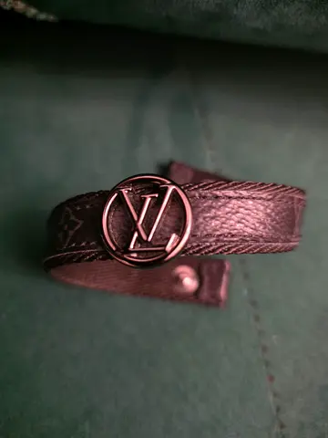 Louis Vuitton Monogram Eclipse LV Circle Bracelet M6549 Black