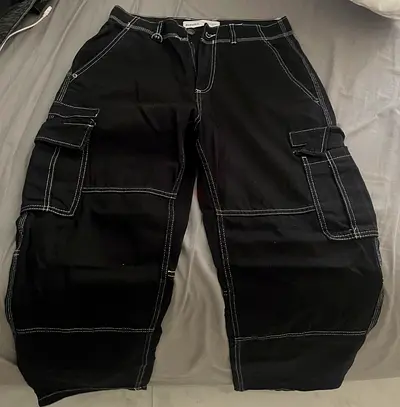 Bershka cargo black pants