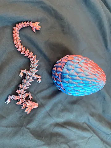 3D Printed dragon dark blue and purple