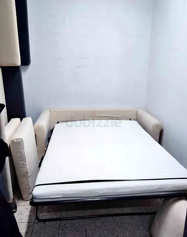 Beige Convertible Sofa Bed (Pull-out) -Good Condition
