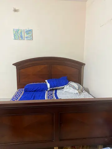 Solid Wood Queen Bedframe with Headboard and Footboard - Dark Brown