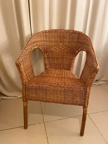 Wicker Rattan Armchair - Light Brown, perfect Condition