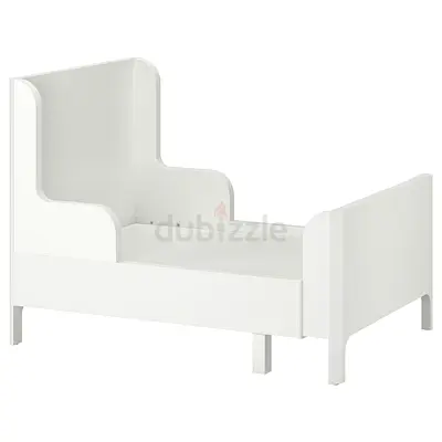 Ikea White Toddler Bed with matress (Convertible Low Bed) - Good Condition