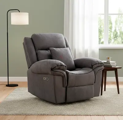 Electric Rocking Rotate Recliner Armchair with Cushion
