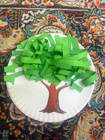 Handmade Paper Plate Tree Craft - Preschool Art Project