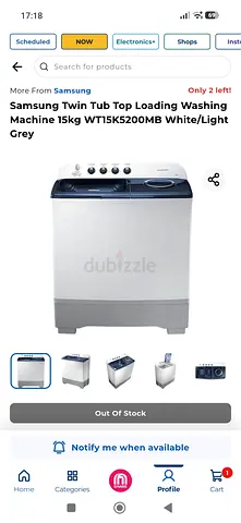 Samsung Twin Tub Top Loading Washing Machine 15kg WT15K5200MB