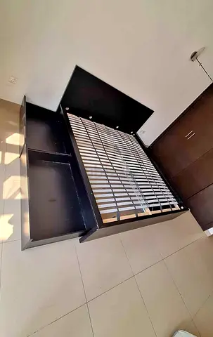 IKEA Queen Size Bed + 2 Storage Drawers + Mattress