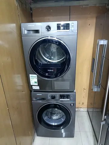 Samsung Stacked Washer and Dryer Set - 8kg Wash / 8kg Dry, Grey