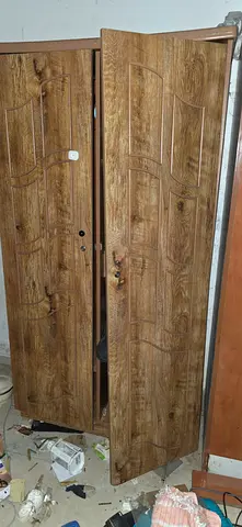 Used wooden wardrobe / armoire - 2-door, solid finish