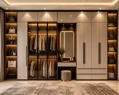 Large Modern Built-in Wardrobe with Dressing Area — Excellent Condition