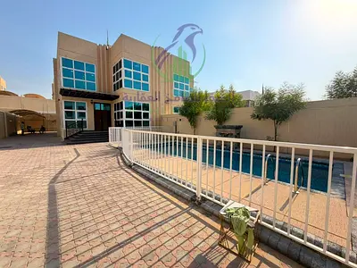 Luxury Villa for Annual Rent in Al Barashi Sharjah Private Pool Four Master Bedrooms Six Bathrooms Modern Finishing Spacious Yard Covered Parking Up t