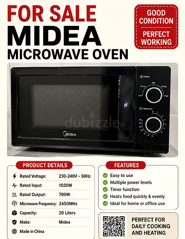 Midea 20L Microwave Oven in Good Condition