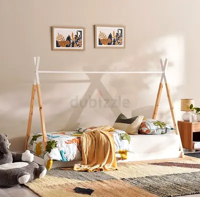 Low Wooden Kids Bed Single WITH Mattress