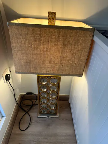 Traditional Decorative Table Lamp with Burlap Shade