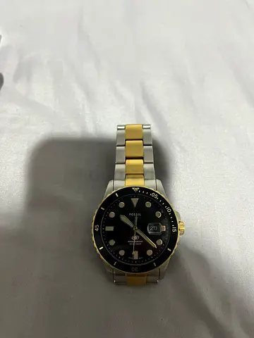 Two-tone Men's Dive Style Wristwatch with Date Window