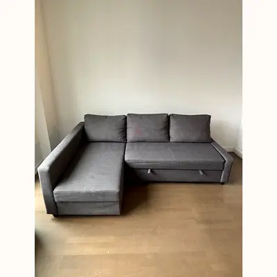 Grey L-shaped sofa with chaise - good condition