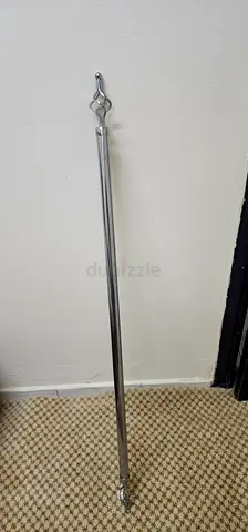 Adjustable Chrome Curtain Rod with Decorative Finials - 1 Piece
