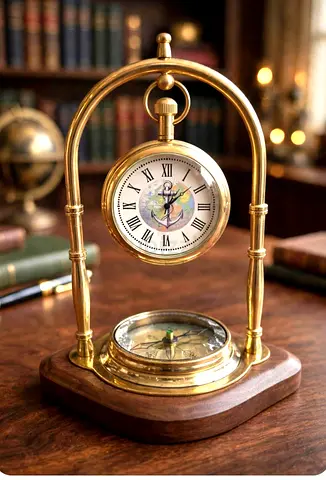 BRAND NEW BEAUTIFUL TABLE CLOCK WITH COMPASS FROM LONDON FOR SALE