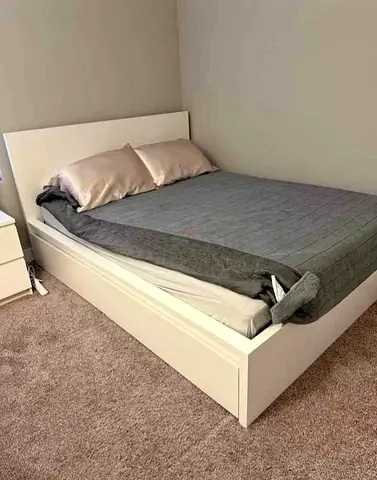 Ikea king size bed with mattress and storage drawers