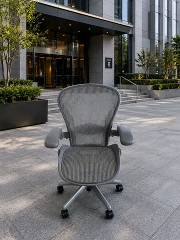 Herman Miller Used ergonomic mesh office chair with adjustable armrests and tilt (grey)