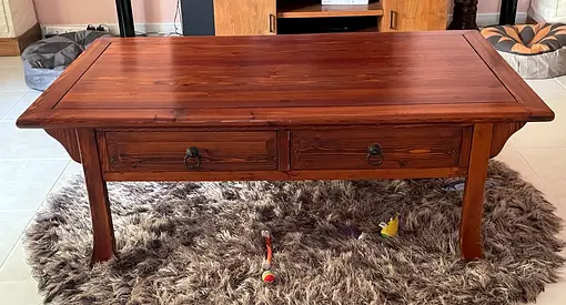Wood coffee table