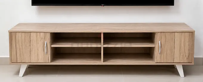 Wooden TV Cabinet / Entertainment Unit - Light Oak Finish