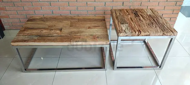 Railway wood Coffee Table and Side Table