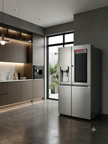 LG InstaView Side-by-Side Fridge Freezer – 90cm Width | Premium Design | Modern Cooling Technology
