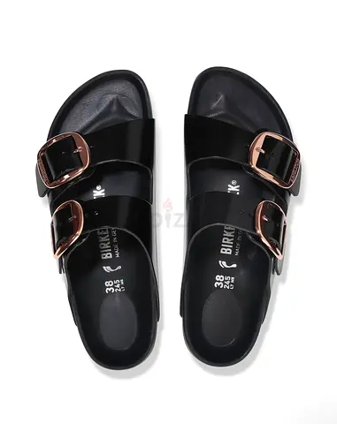 Birkenstock full leather rose gold buckle 38