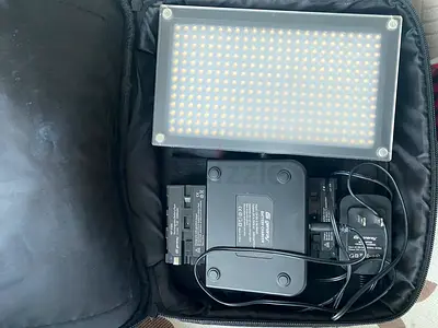Portable LED Video Light Panel with Batteries and Charger - Good Condition
